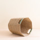 Natural Basket With Sage Handle - Octagon
