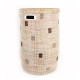 Natural Hamper with Squares w/Lid